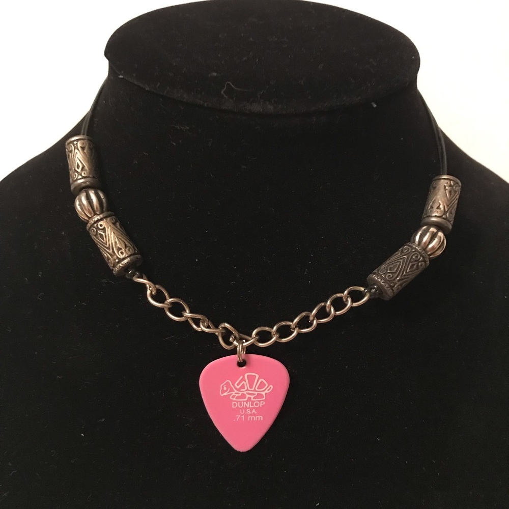 Necklace with guitar pick